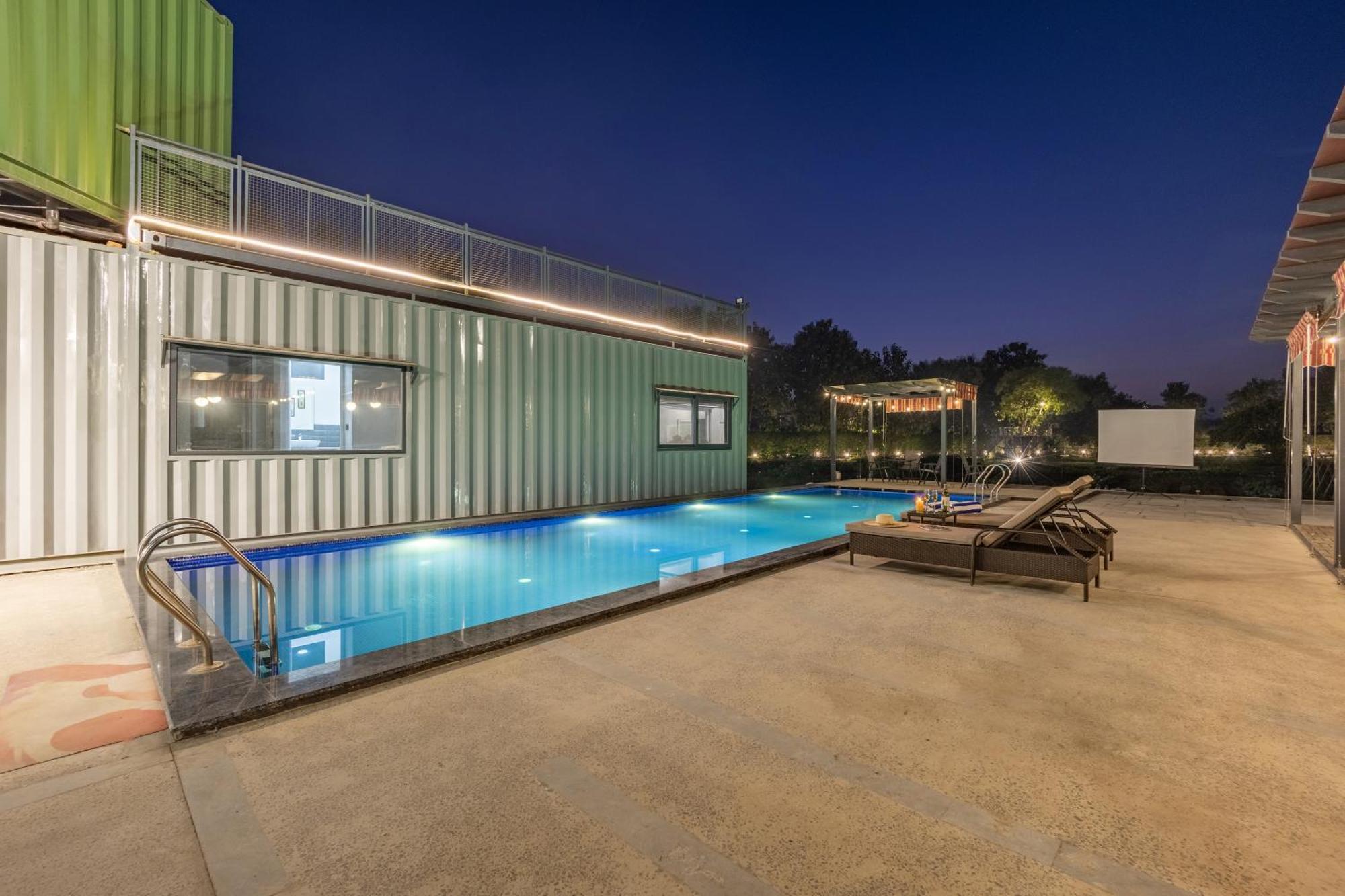 Elivaas Hidden Oasis 4Bhk With Pool, Mud House & Container House Villa Dhauj Exterior photo