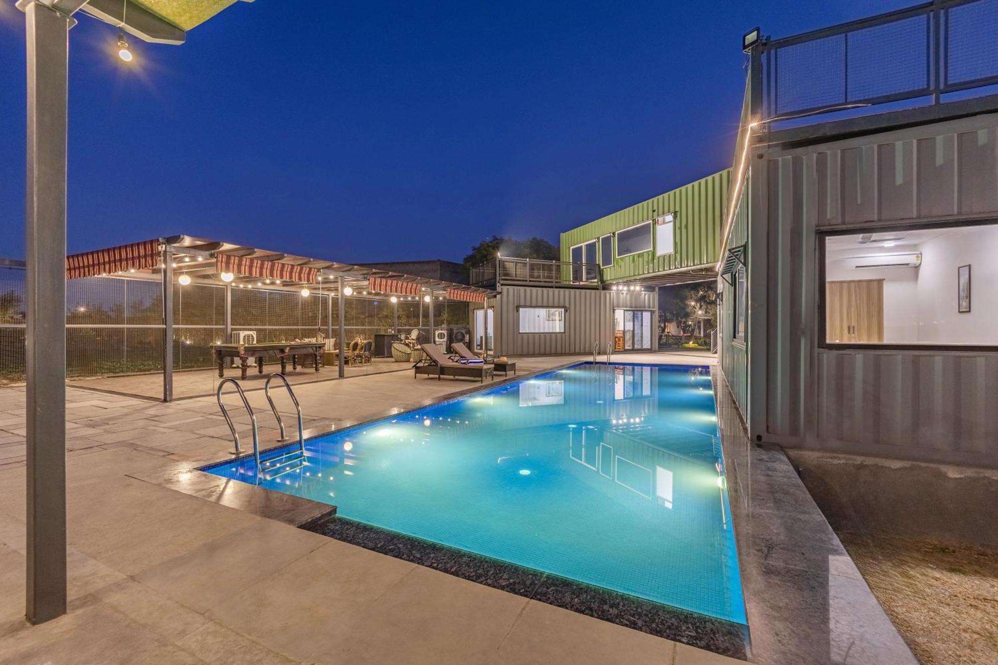 Elivaas Hidden Oasis 4Bhk With Pool, Mud House & Container House Villa Dhauj Exterior photo