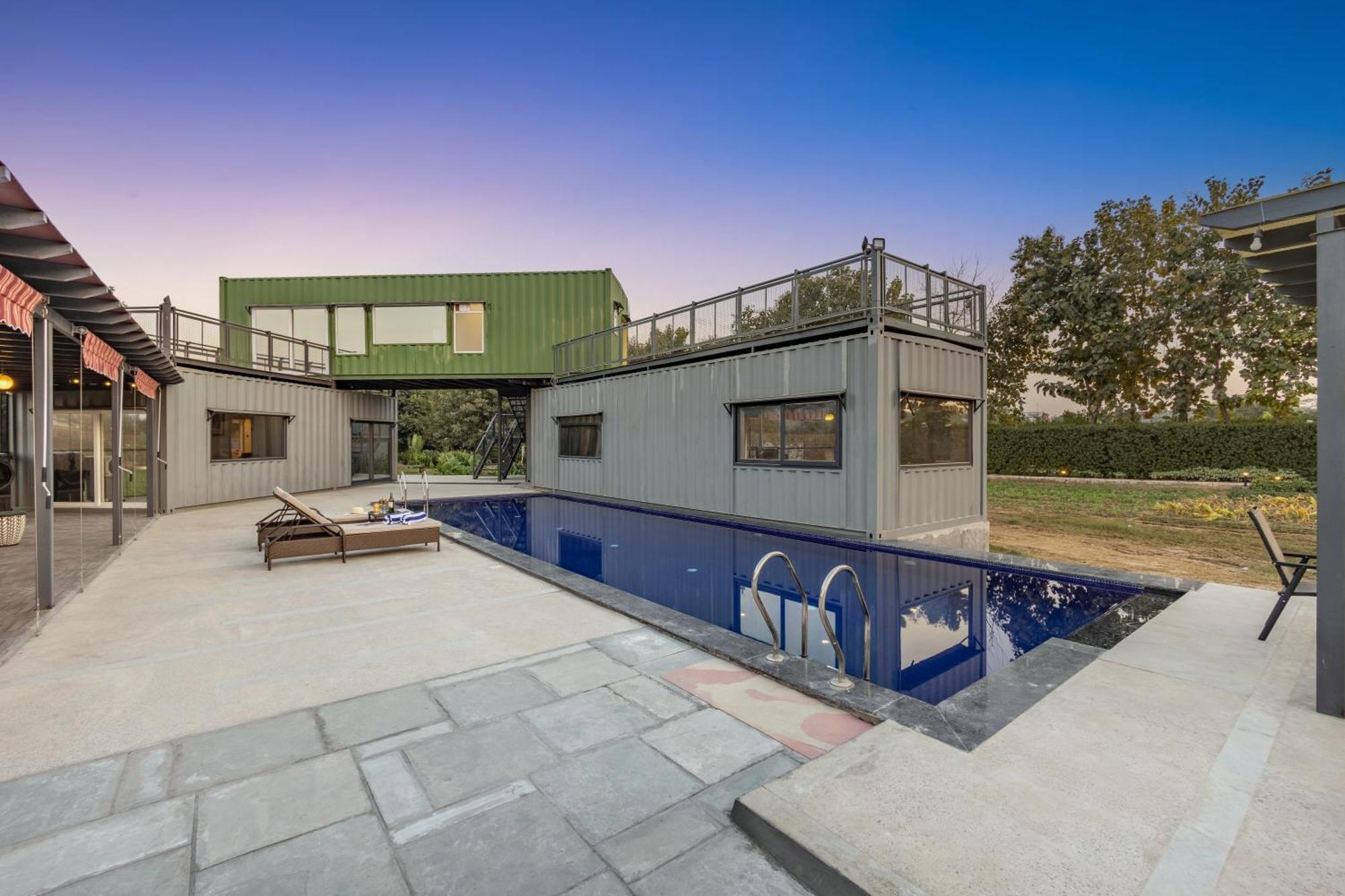 Elivaas Hidden Oasis 4Bhk With Pool, Mud House & Container House Villa Dhauj Exterior photo